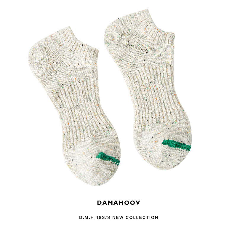 DAMAHOOV Spring Summer Cotton Thick Line National Wind Tide Personality Male Invisible Socks Boat Socks